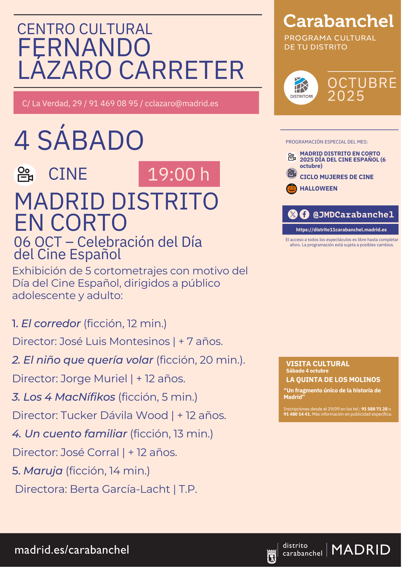 Image for: Ciclo de cine: Madrid Distrito en Corto (Día del Cine Español)