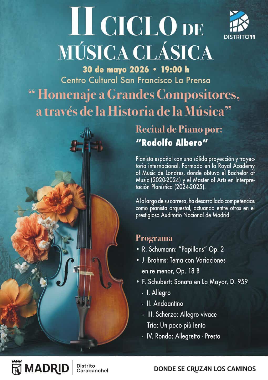 Image for: II Ciclo de Música Clásica – Rodolfo Albero – Homenaje a Grandes Compositores