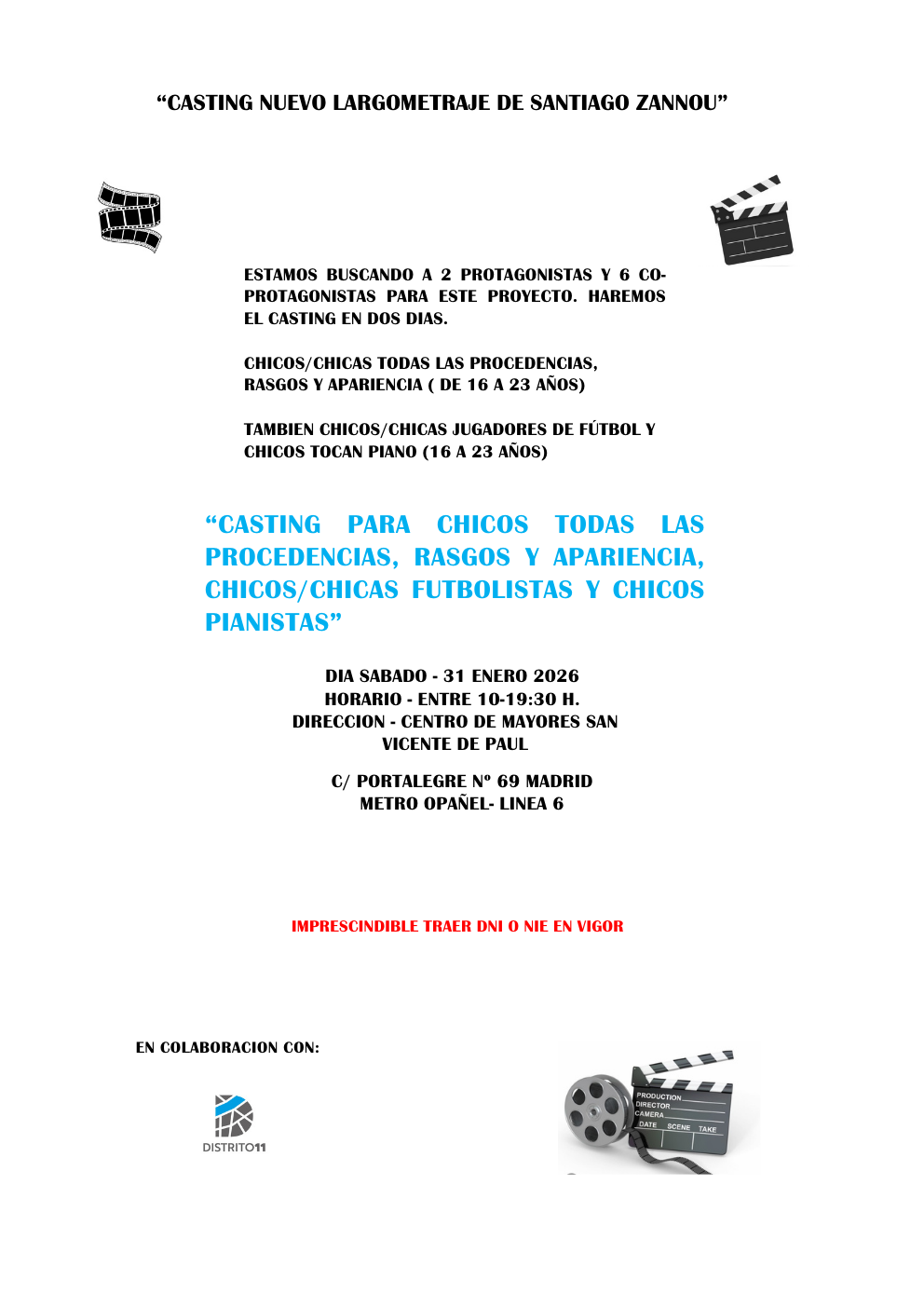 Image for: Casting para el nuevo largometraje de Santiago Zannou