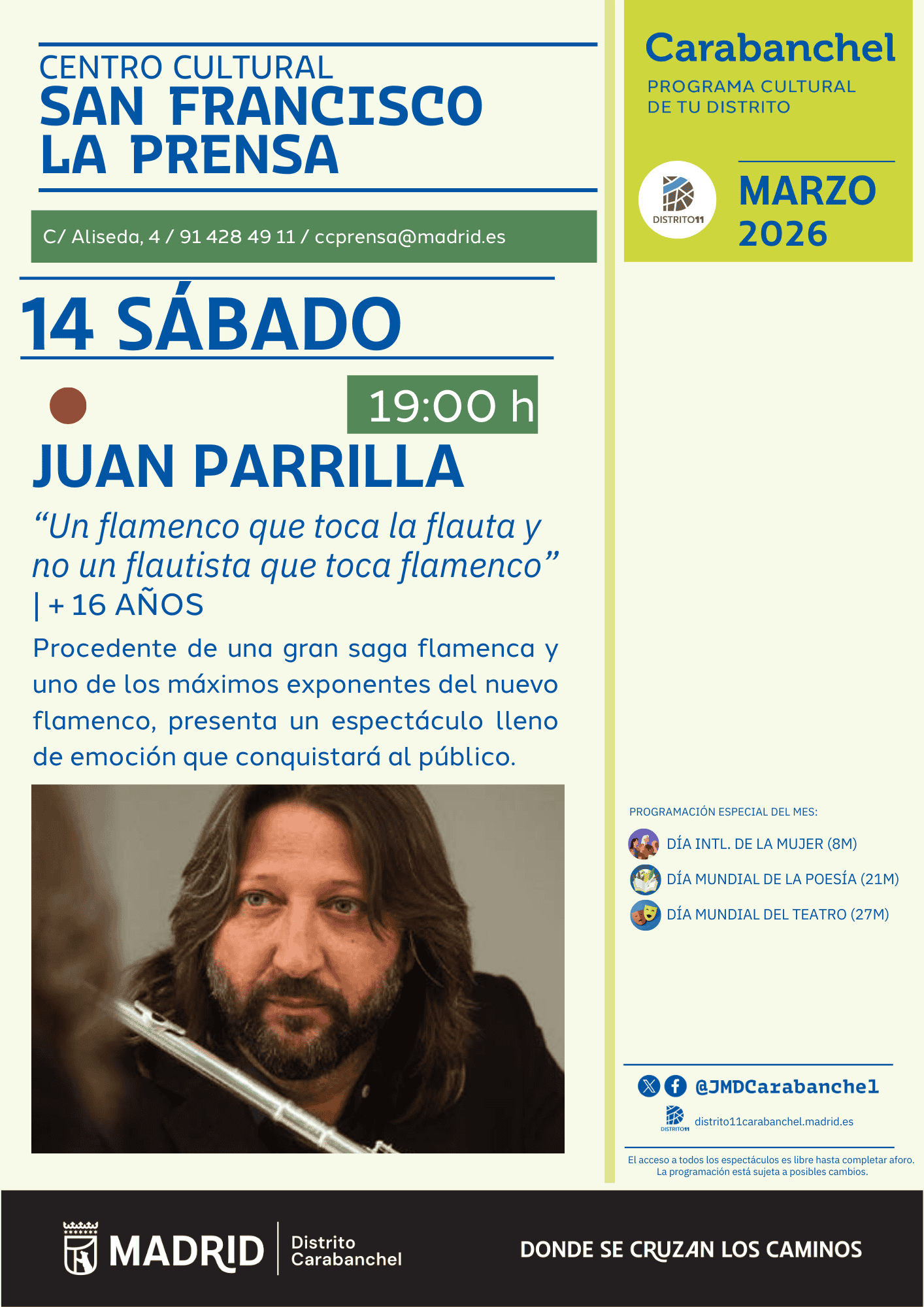 Image for: Concierto de Juan Parrilla: Flauta y Flamenco
