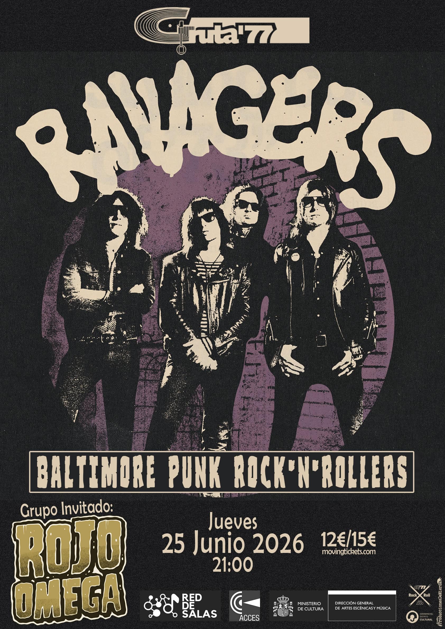 Image for: RAVAGERS (EEUU) + ROJO OMEGA; CIRCUITO RED DE SALAS