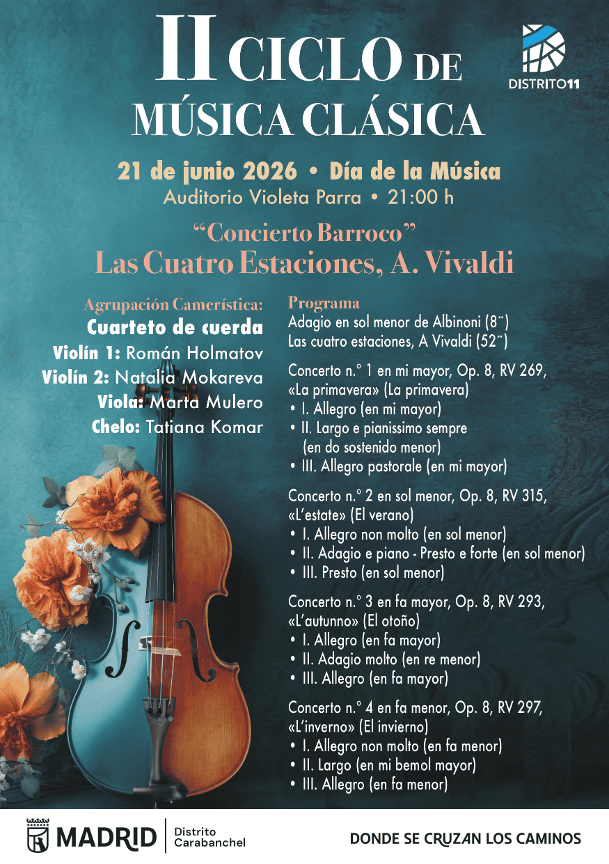 Image for: II Ciclo de Música Clásica presenta Concierto Barroco: Las Cuatro Estaciones de Vivaldi