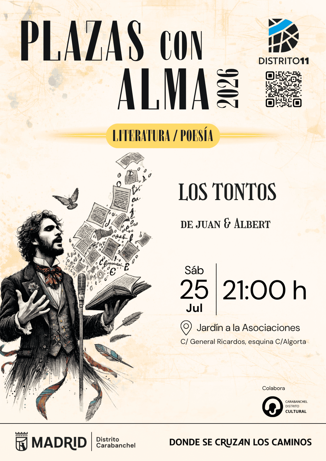 Image for: Plazas con Alma: «Los Tontos» de Juan & Albert – Recital de Poesía y Literatura