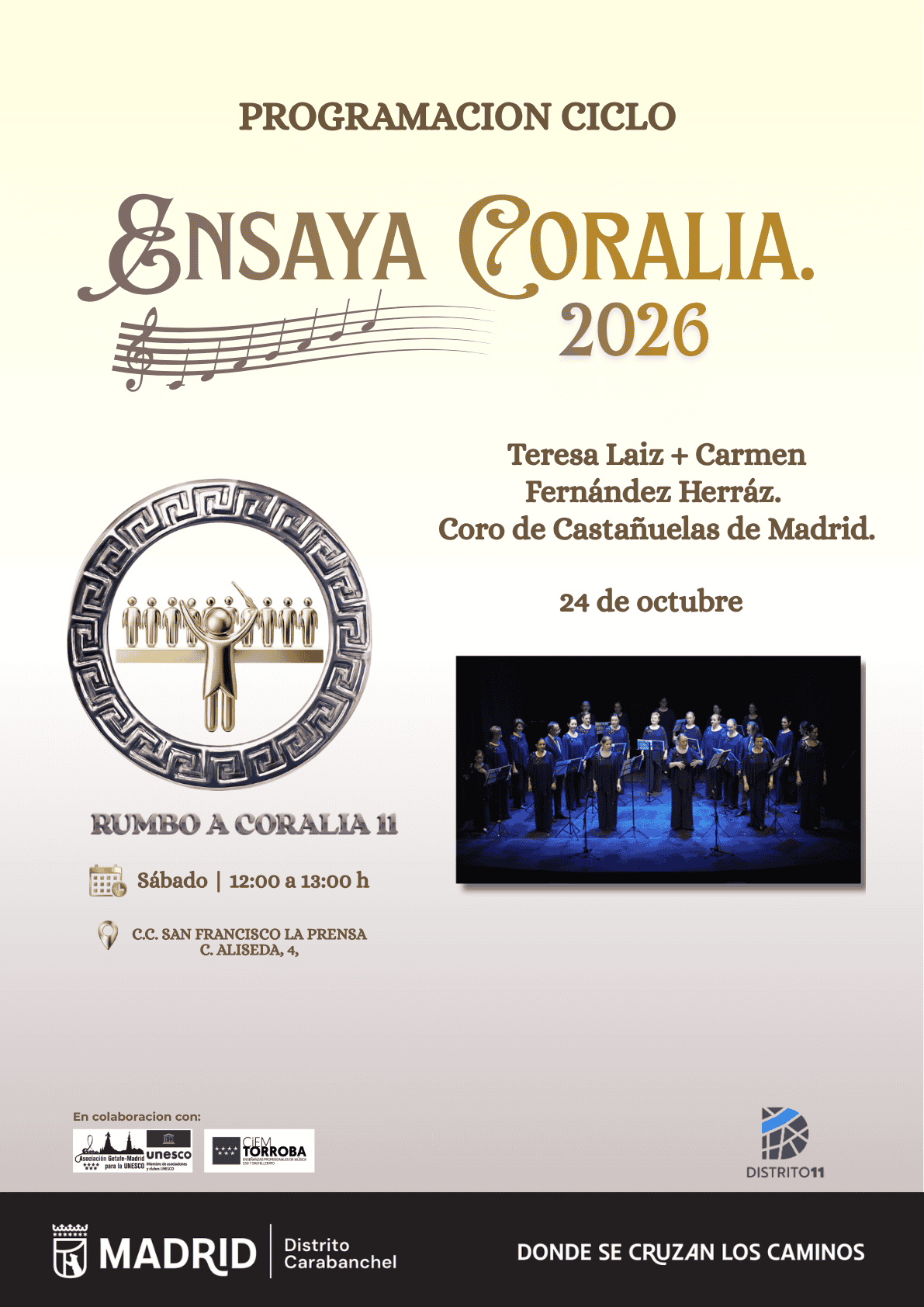 Image for: Ensaya Coralia: Teresa Laiz + Carmen Fernández Herráz. Coro de Castañuelas de Madrid