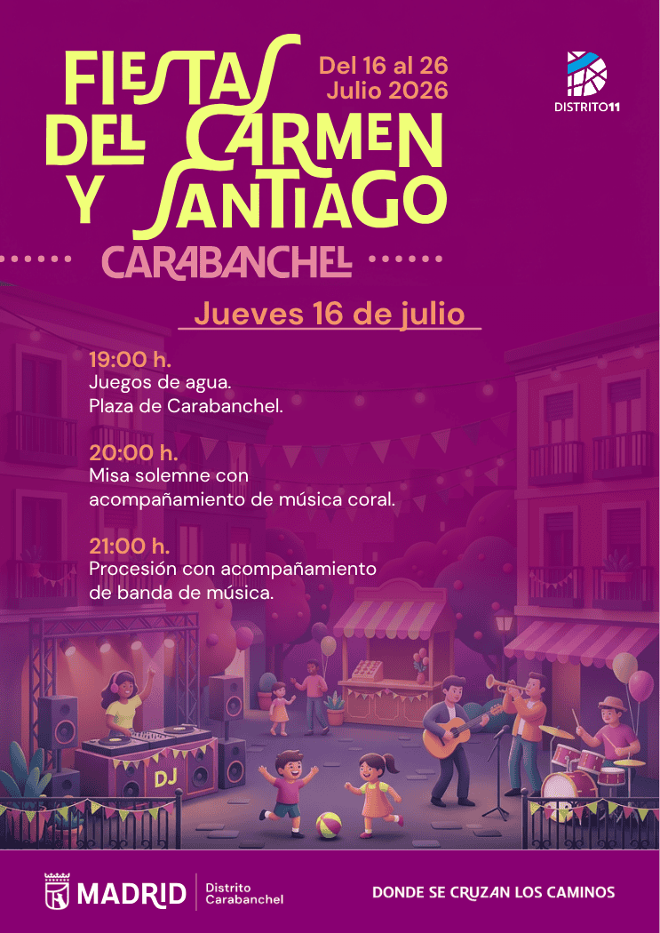 Image for: Fiesta del Carmen y Santiago en Carabanchel: Programación Jueves 16 de Julio