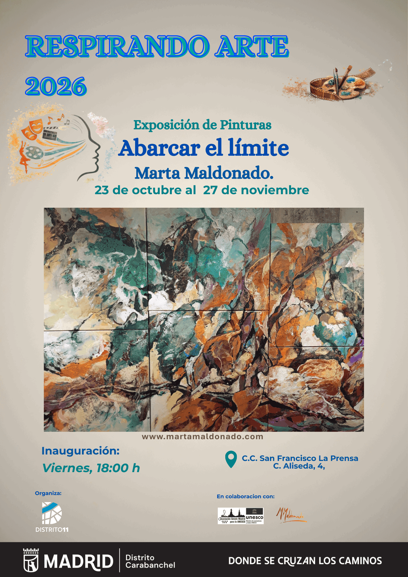 Image for: RESPIRANDO ARTE Exposición: Interpretando «Abarcar el límite» de Marta Maldonado