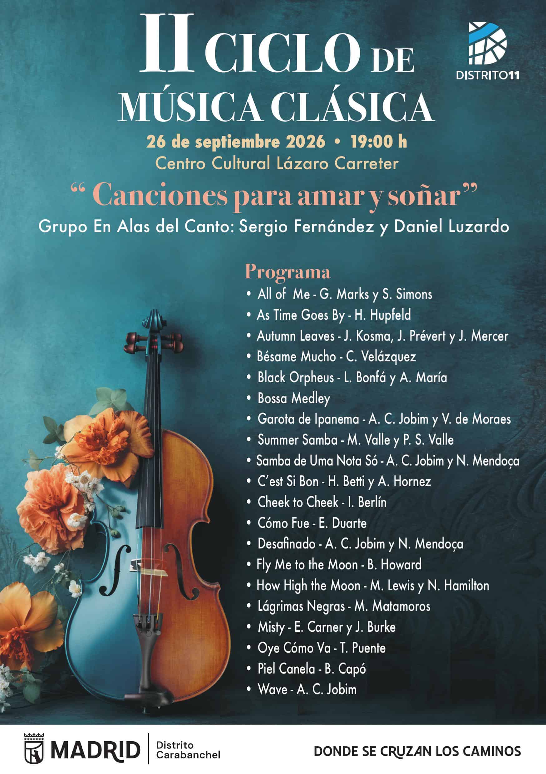Image for: II Ciclo de Música Clásica — Canciones para amar y soñar